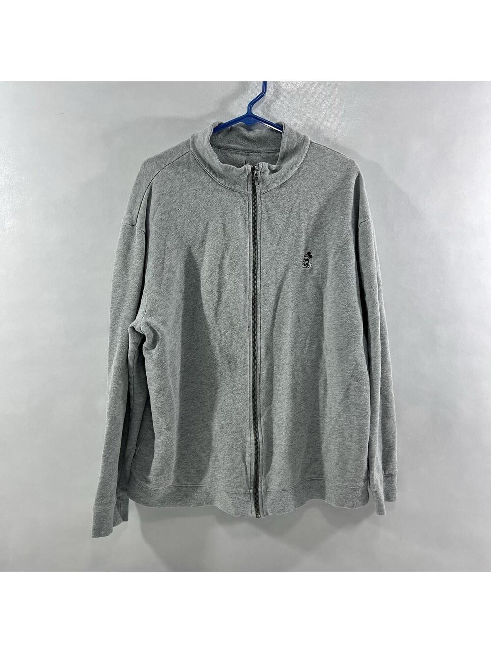 Walt Disney World Disneyland Parks Grey Zip Up Hoodie Size XL Mickey Mouse